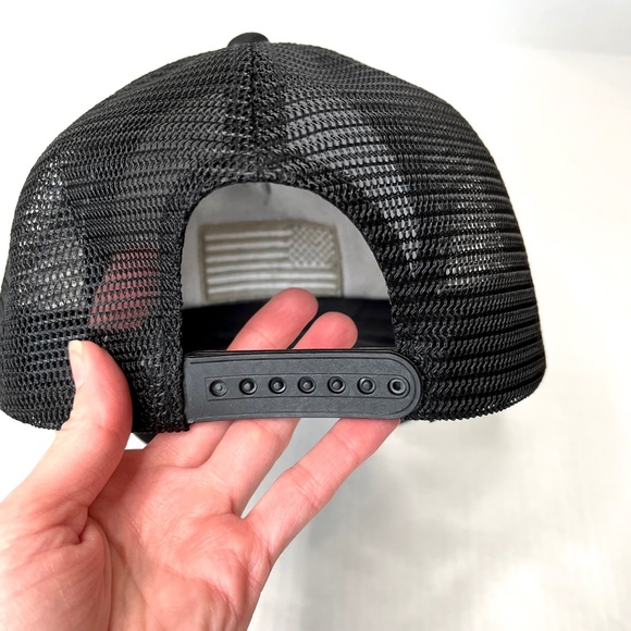 American Flag USA Hat Black Gold Mesh Back Snap Mens Gift Womens Glitter OS NEW - Picture 5 of 8